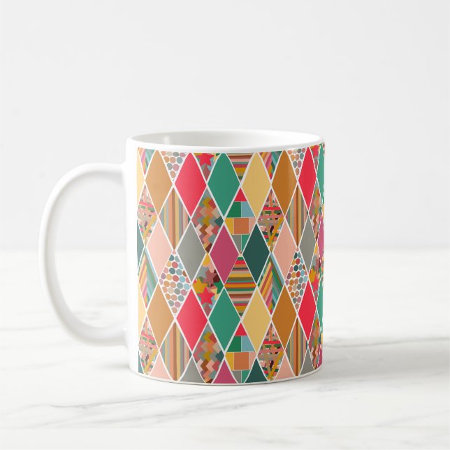 Boho Crazy Quilt Coffee Mug (Left)