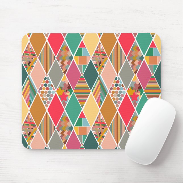 Boho Crazy Quilt Mouse Mat (With Mouse)