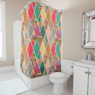 Boho Crazy Quilt Shower Curtain