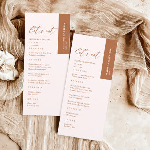 Boho Cream and Burnt Orange Wedding Menu
