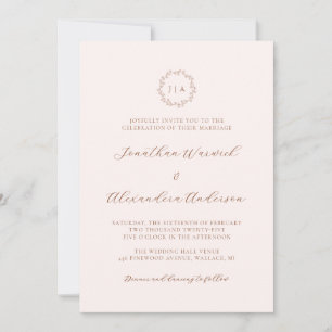 Boho Cream and Terracotta Fall Wedding Invitation