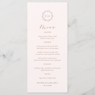 Boho Cream and Terracotta Fall Wedding Menu