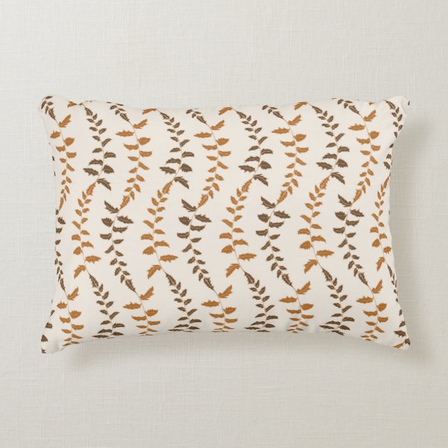 Boho Cream Fern Strings - seamless pattern. Decorative Cushion (Front)