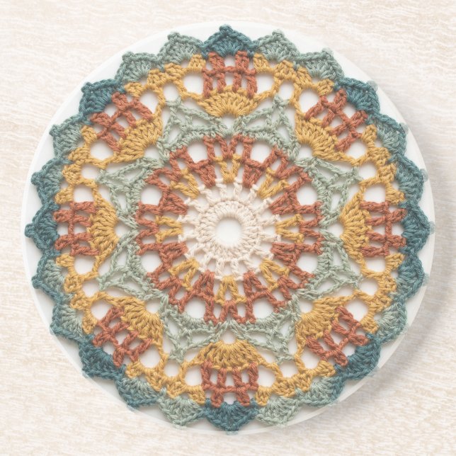 Boho Crochet Lace Coaster (Front)