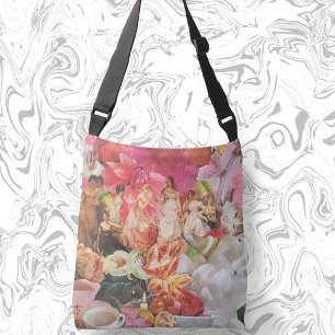 Boho cross body bag with floral ladies