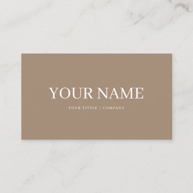 Boho Custom Brown Simple Business Card (Front)