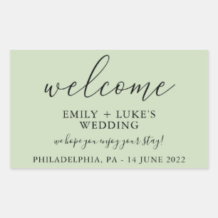 Boho Custom Wedding Welcome  Rectangular Sticker