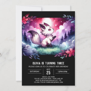 Boho Custom Wolf Birthday Invitation