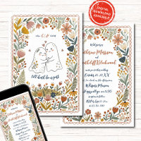 Boho Cute Ghosts Wedding Invitation