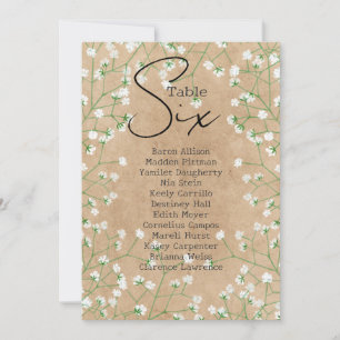  Boho Cute Gypsophila Table Number Seating Chart 6