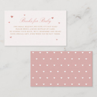 Boho Cute Pink Watercolor Girl Books for Baby Enclosure Card