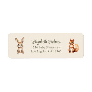 Boho Cute Woodland Animals Baby Shower Address