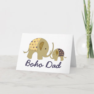 Boho Dad, Gold Elephant Card