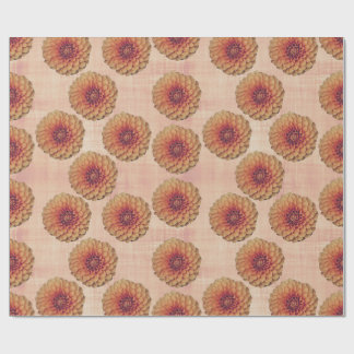 Boho Dahlia Floral Rustic Country Wrapping Paper