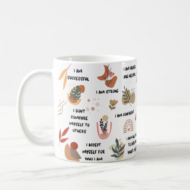 Boho Daily Reminders Affirmations Coffee Mug (Left)