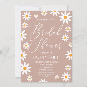 Boho Daisies Bridal Shower party Invitation