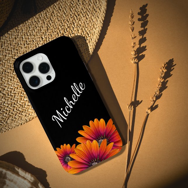 Boho Daisies Colourful Botanical Black  Case-Mate iPhone Case (Creator Uploaded)