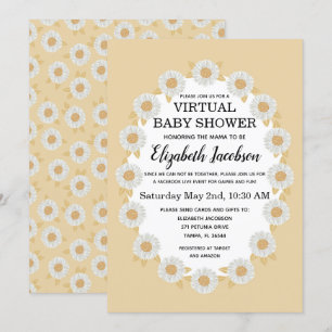Boho Daisies Virtual Baby Shower Invitation