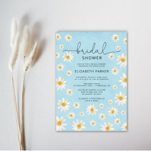 Boho Daisies Watercolor Bridal Shower Party Invitation