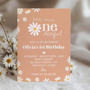 Boho Daisy 1st Birthday Invitation