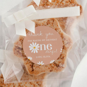 Boho Daisy 1st Birthday Sticker Labels