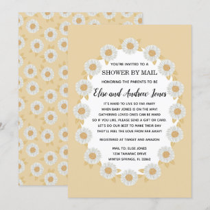 Boho Daisy Baby Girl Baby Shower by Mail Invitation