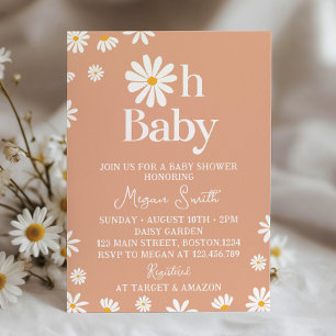 Boho Daisy Baby Shower Invitation