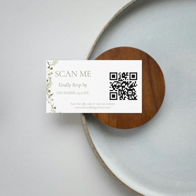 Boho Daisy Beidge Wildflower wedding Enclosure Card (Creator Uploaded)