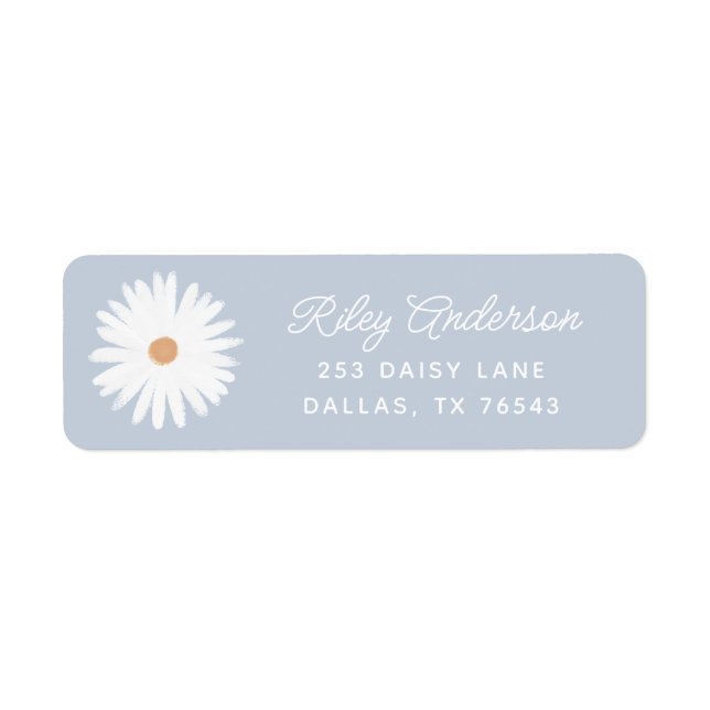 Boho Daisy Birthday Party Return Address (Front)
