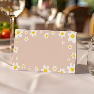 Boho Daisy Bloom Birthday Party Food Tent Place Card