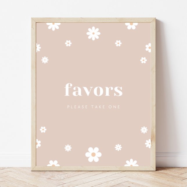 Boho Daisy Favours Birthday Party Sign (Creator Uploaded)