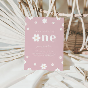 Boho Daisy First Birthday Invitation