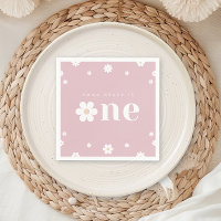 Boho Daisy First Birthday Napkin