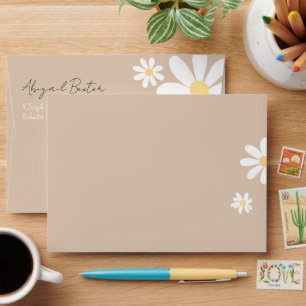 Boho Daisy Floral Baby shower Envelope