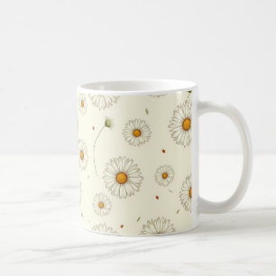 Boho Daisy Floral–Minimalist Spring Bloom Aestheti Coffee Mug