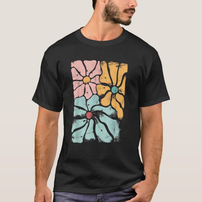 Boho Daisy Flower Wildflower Retro Floral Merry An T-Shirt (Front)