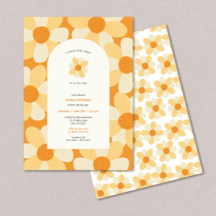 Boho Daisy girl baby shower Invitation