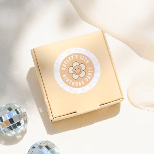 Boho Daisy Groovy Retro Girl Birthday Party Classic Round Sticker