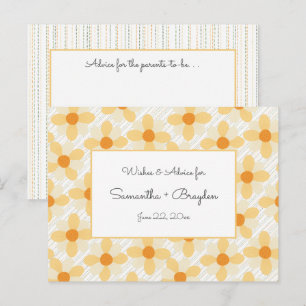 Boho Daisy Rain Baby Shower Advice Cards