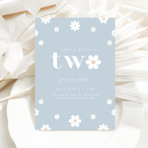 Boho Daisy Second Birthday Invitation