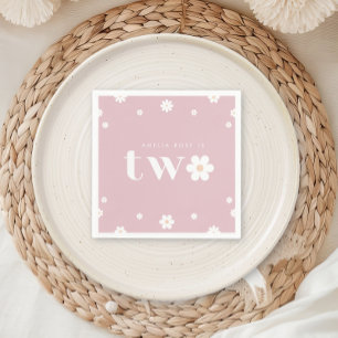 Boho Daisy Second Birthday Napkin