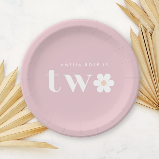 Boho Daisy Second Birthday Paper Plates (Creator Uploaded)