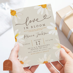 Boho Daisy Summer Love in Bloom Bridal Shower Invitation