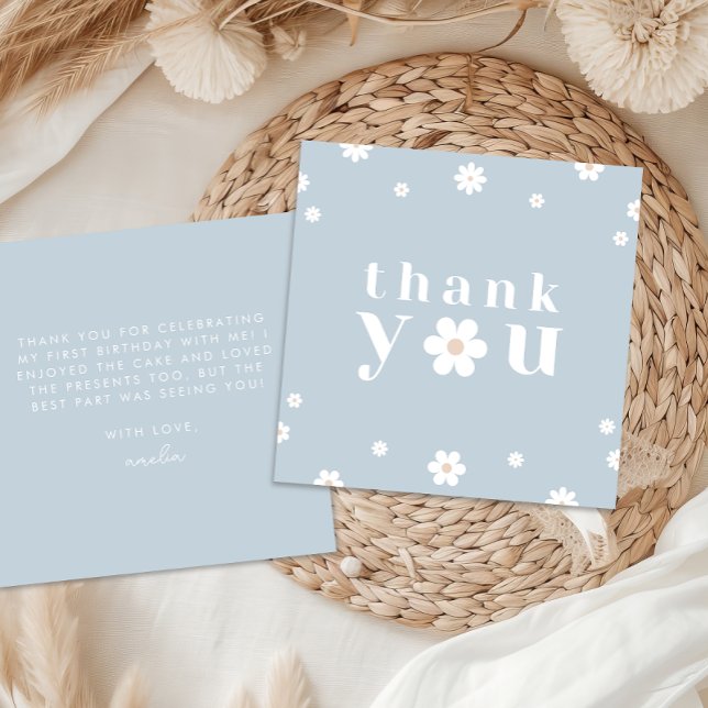 Boho Daisy Thank You Card (Creator Uploaded)