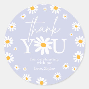 Boho Daisy Two Wild 2nd Birthday Party Favours Classic Round Sticker