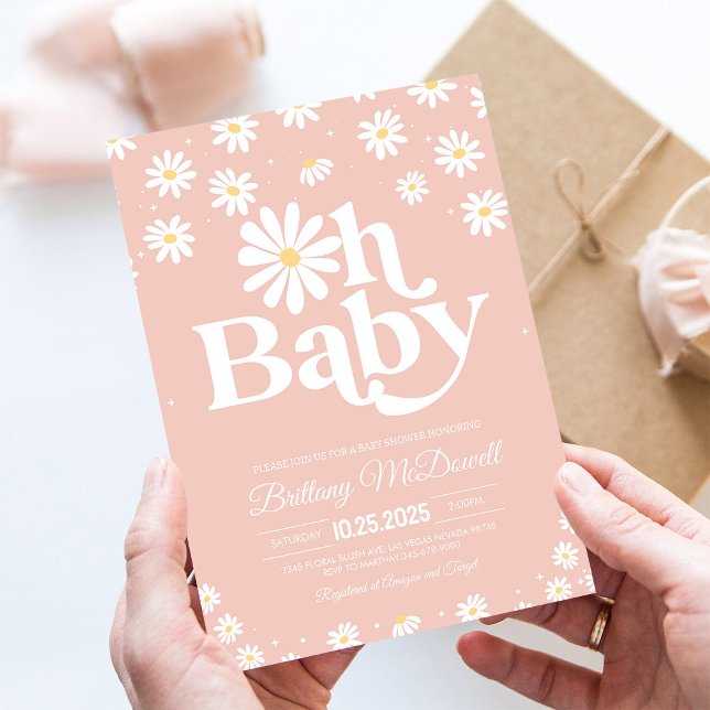 Boho Daisy Wild One 1st Birthday Invitation (Creator Uploaded)