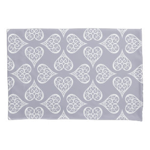 Boho Damask Heart Pattern Elegant Feminine Chic Pillowcase