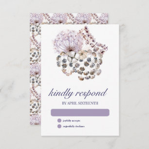 Boho Dandelion Floral Pagan Handfasting RSVP Card