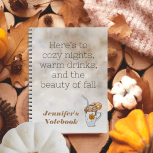 Boho dark Fall theme warm coffee Spiral Notebook