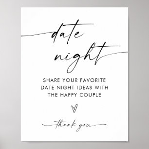 Boho Date Night Ideas, Modern Minimalist Bridal Poster